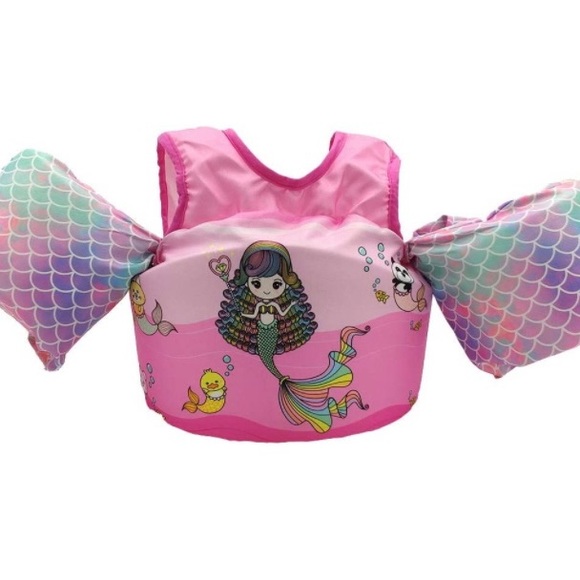 Magical Mermaid Pink Swim Flotation Learn Vest Girls 30-55 Lbs 2-6 Year Old New - Picture 1 of 6